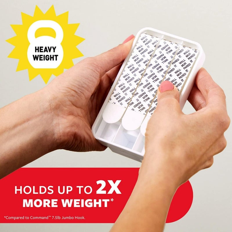 Command Heavy Duty Utility Wall Hooks, 2 Hooks with 8 Strips, 15lb X-Large Utility Hook_ - Image 4